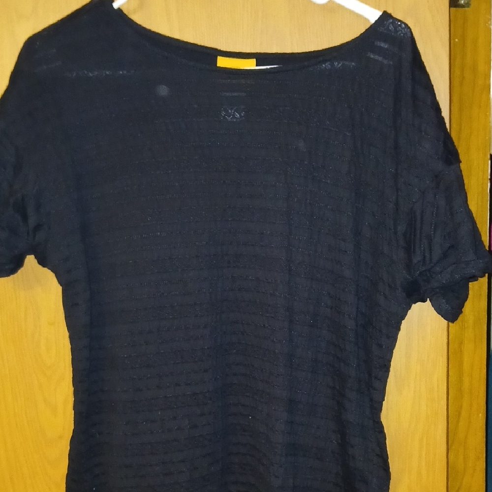 Ruby Rd. Black Short Sleeve Top